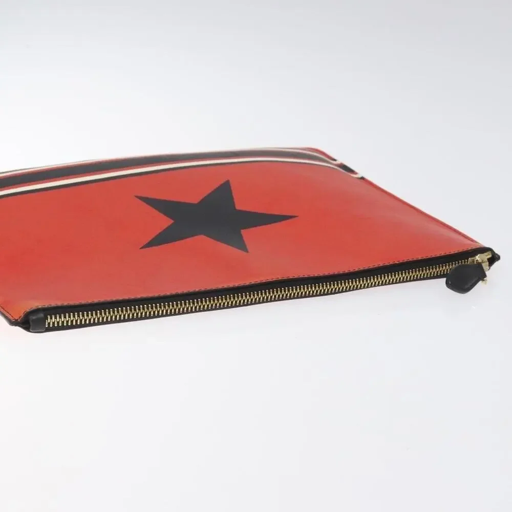 Givenchy Leather Star Clutch Bag Red